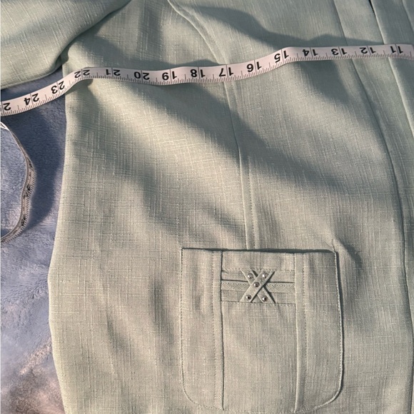 Alfred Dunner Green Blazer – Lightweight Open-Front, Size 18P - Picture 4 of 7